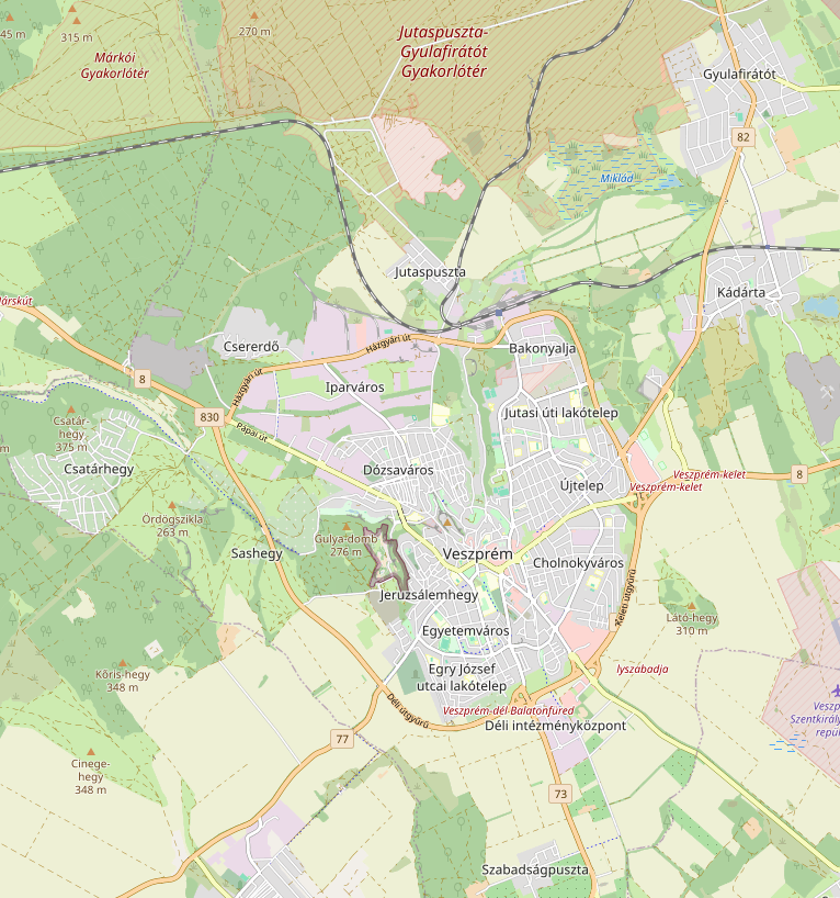 Veszprém városrészek